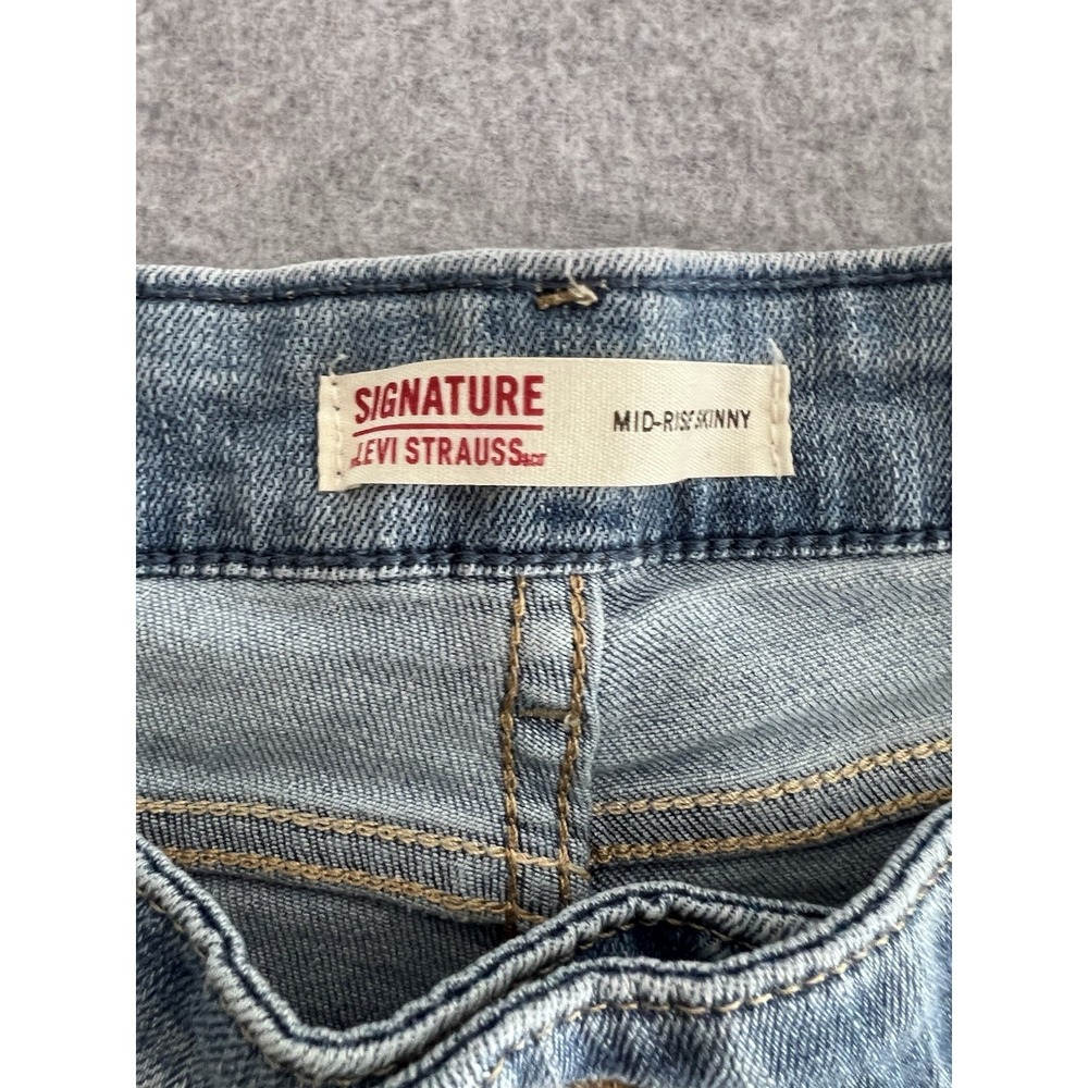 Signature By Levi Strauss & Co. Womens Blue Mid Rise Skinny Jeans 22 - W25 - Picture 3 of 11